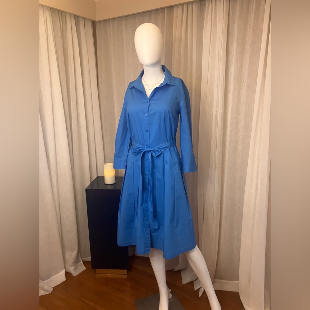 Talbots Blue, Cotton Shirt Waist Dress Size 6